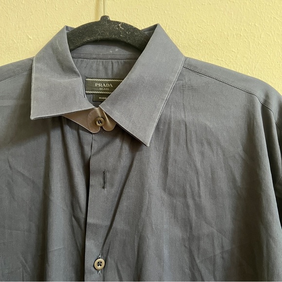 PRADA NAVY BLUE BUTTON DOWN SHIRT - Picture 3 of 4